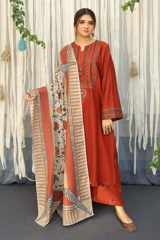 DHANAK 3PC EMBROIDERED 006