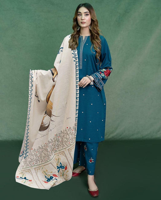 DHANAK 3PC EMBROIDERED 011