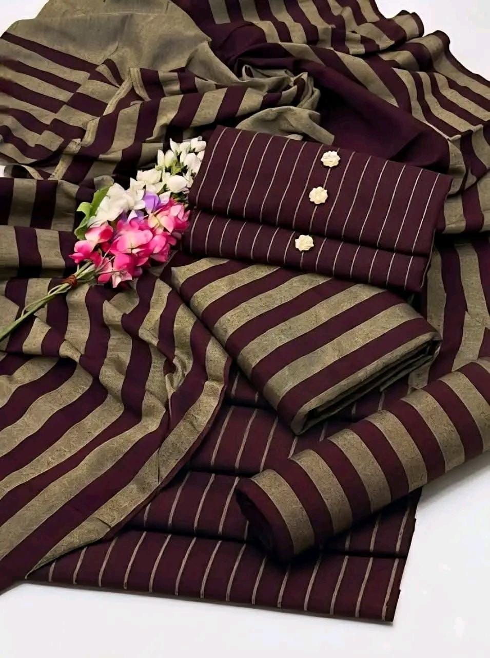 3PC MULTANI SUSI KHADDI MEHROON