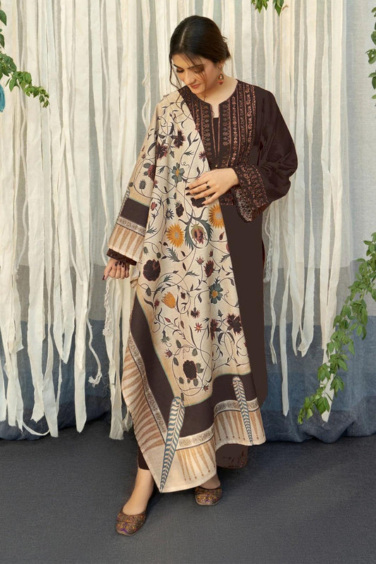 DHANAK 3PC EMBROIDERED 007