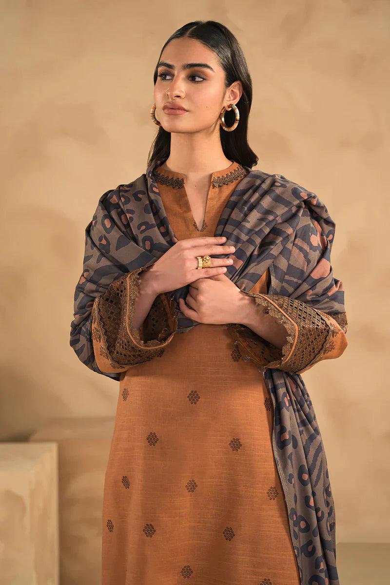 DHANAK 3PC EMBROIDERED 008