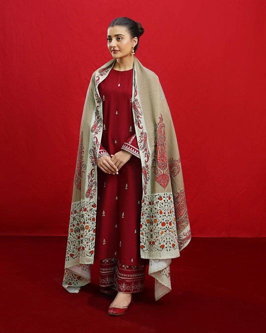 DHANAK 3PC EMBROIDERED 012