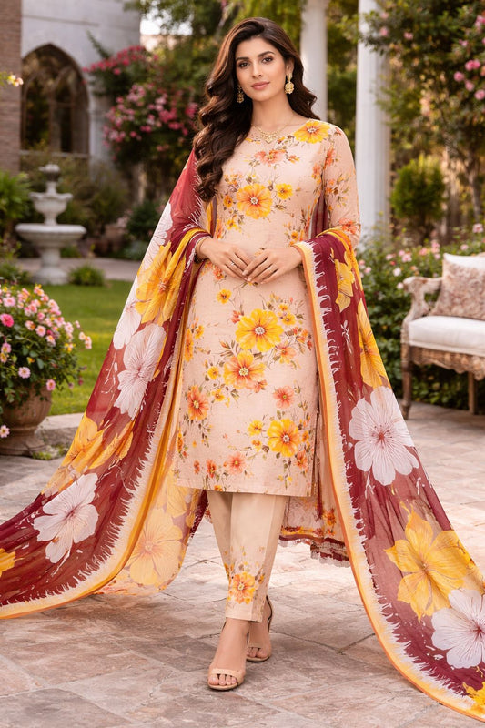 Lawn 3PC – Chiffon Dupatta – D-118