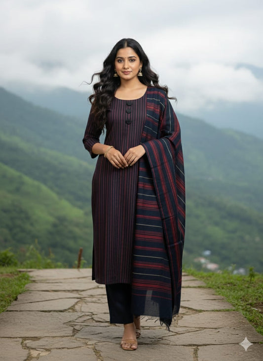 LAWN 3PC MULTANI KHADDI [RED]