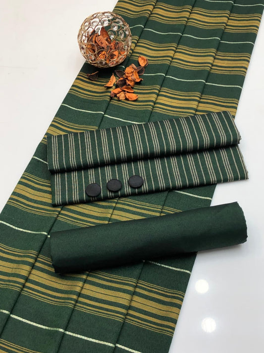 LAWN 3PC MULTANI KHADDI [GREEN]