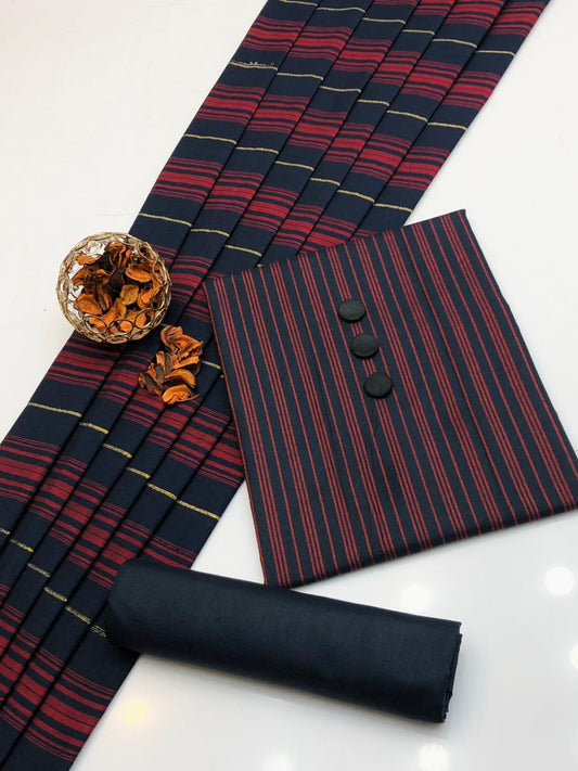 LAWN 3PC MULTANI KHADDI [RED]